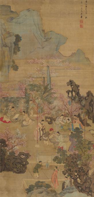 吕焕成-春夜宴桃李园图199X96cm