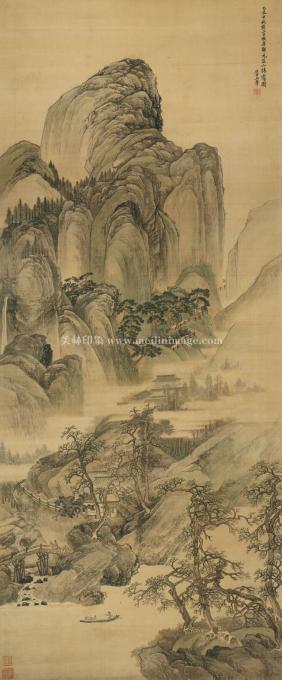 王翚-仿唐寅溪山晴露图-68.9X165.6cm