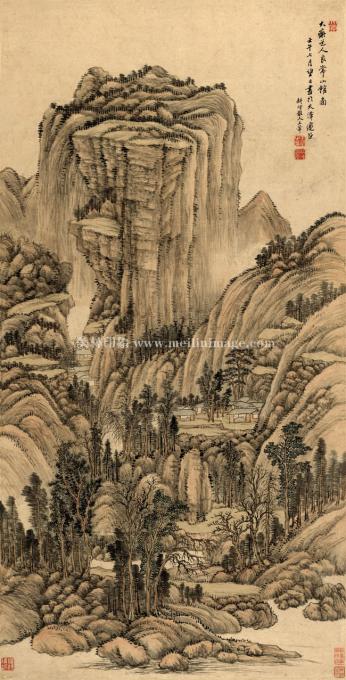 王石谷-良常山馆图-53.5X105cm