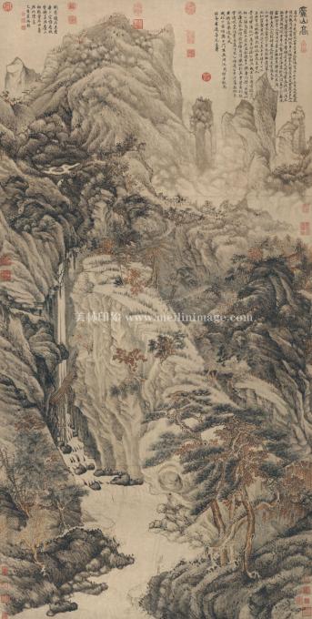 沈周-庐山高图轴--96.9X191.8c