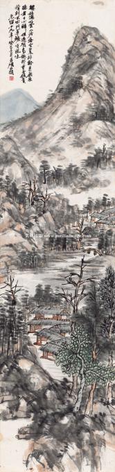 吴昌硕-山水轴-43.3x176.6cm