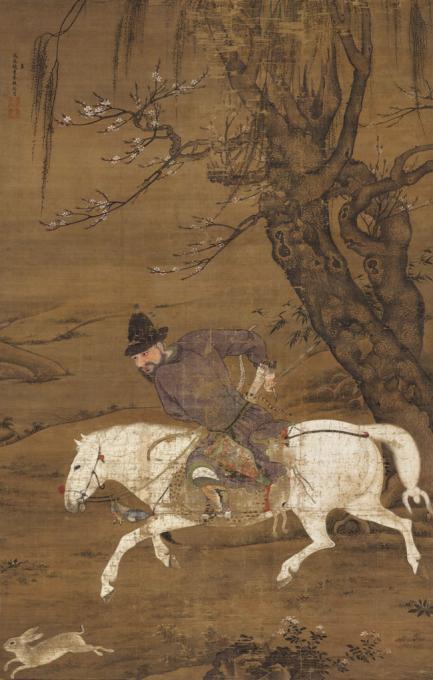 胡聪-春猎图-绢本-122X191cm