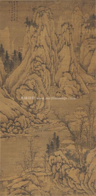 沈周-雪景山水-绢本-87.3X176.6cm