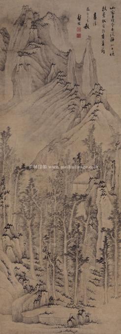 山家黄叶图-82x226cm