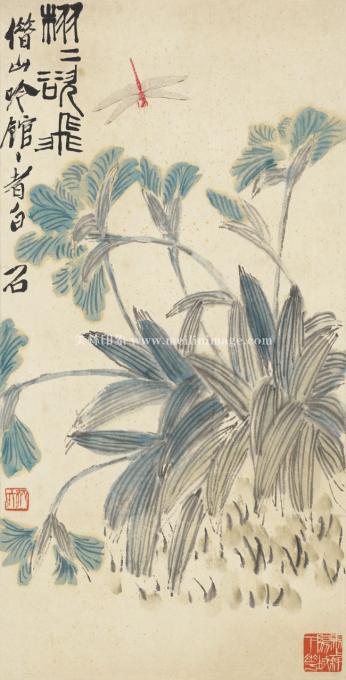 齐白石-栩栩如飞-34X68cm