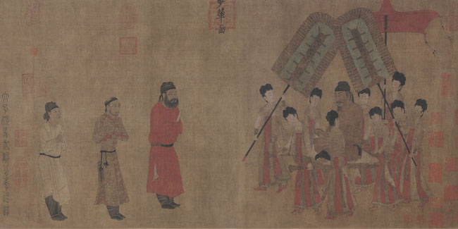 阎立本-步辇图-全卷绢本38.5x129.6cm